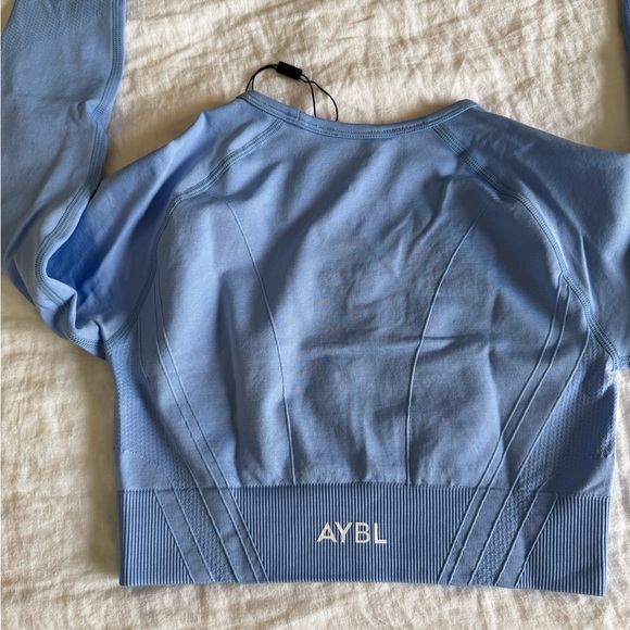 AYBL Balance V2 Seamless Long Sleeve Crop Top-Blue-Size S - Picture 7 of 8